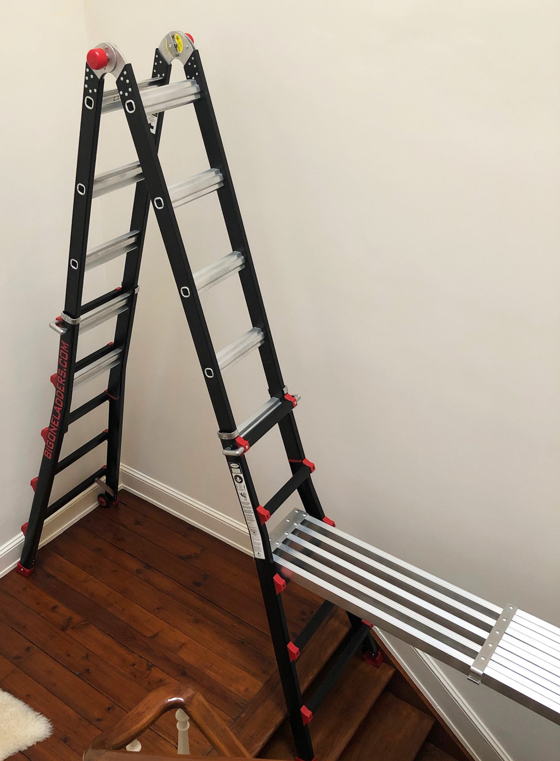 4x5 bigone ladder met telescopisch platform op trap