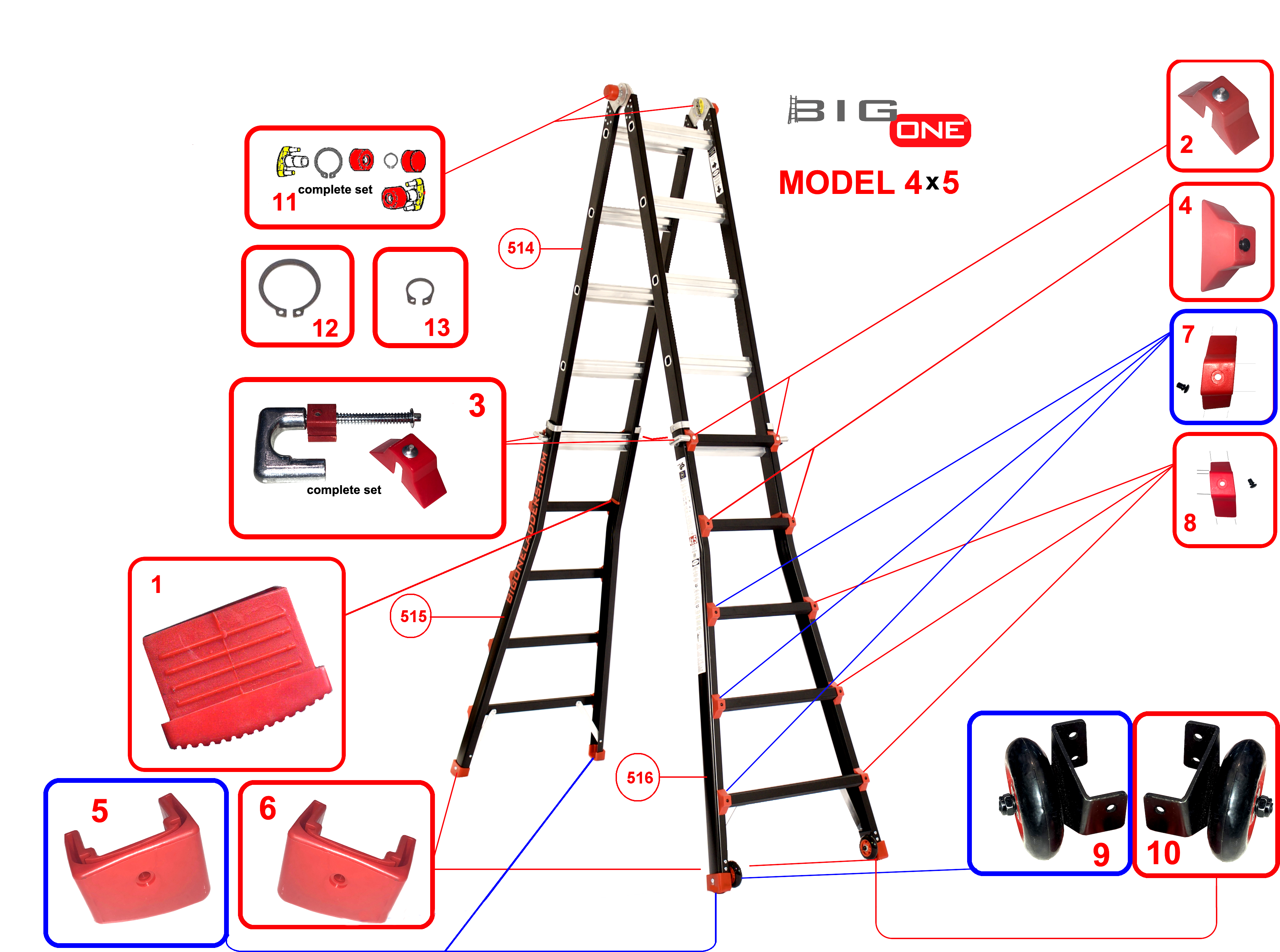 onderdelen 4x5 ladder